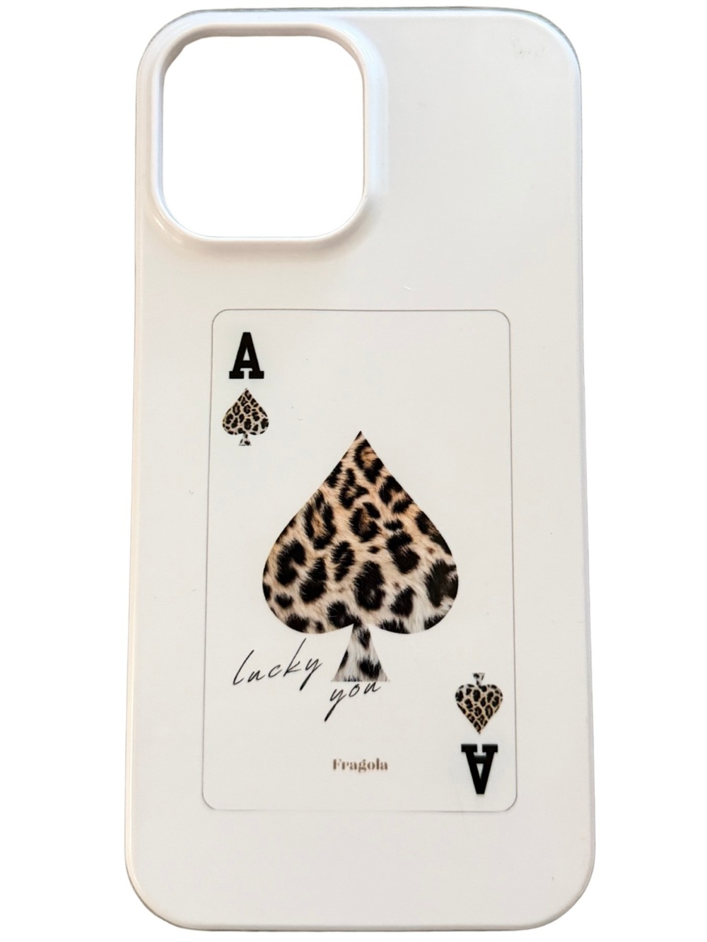 White Leopard Ace of Spades iPhone Case